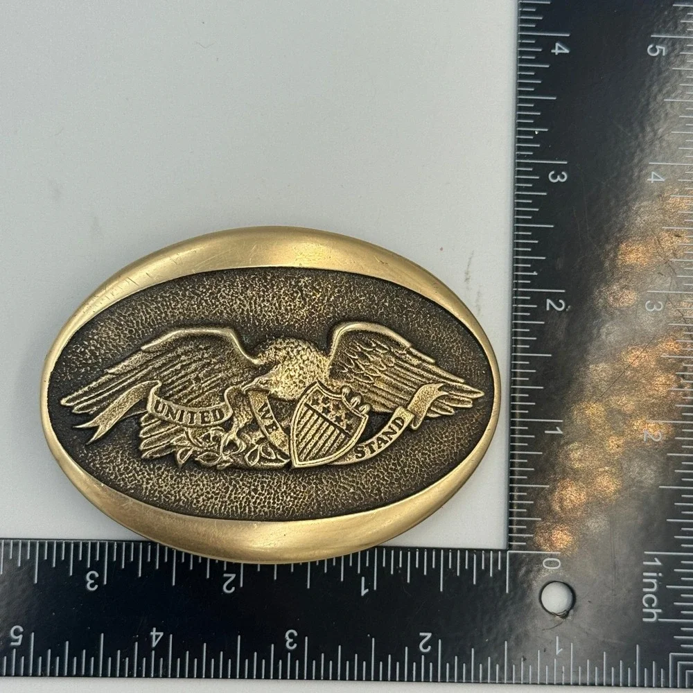 Vintage 1976 Heritage Mint Ltd Solid Brass‎ American Eagle Belt Buckle Patriotic